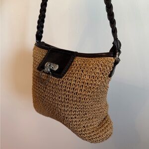Brighton Braided Handle Tan Woven Bag